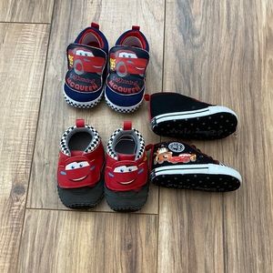 NEW, 3 pairs Lighting McQueen infant shoes